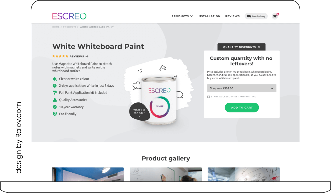 Escreo website desktop product